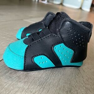 Air Jordan 6 Retro Black Turbo Green TD Toddler Baby Crib Shoes Sz 2C 525442-043